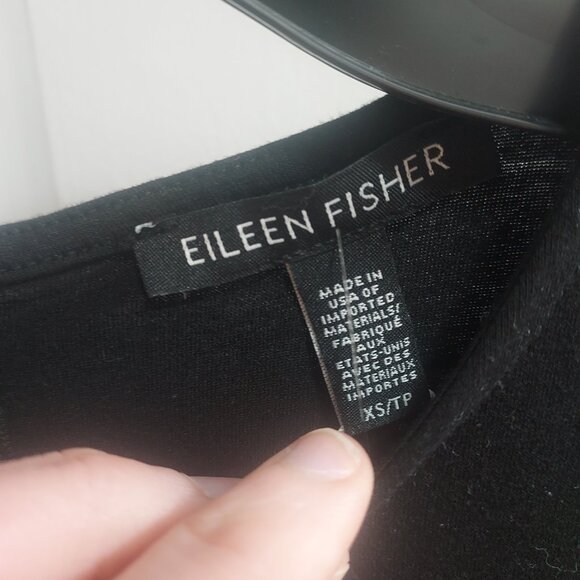 Eileen Fisher Crew Neck Short Jumpsuit Black Drawstring Romper - Picture 3 of 8